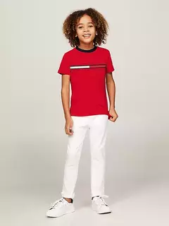 Camiseta Tommy Hilfiger Vermelho Detalhe - TH762 - Tamanho 16 - 18 anos - comprar online