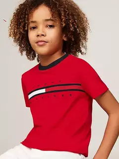 Camiseta Tommy Hilfiger Vermelho Detalhe - TH762 - Tamanho 16 - 18 anos na internet