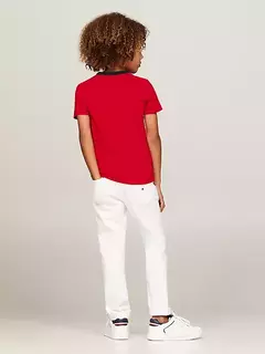 Camiseta Tommy Hilfiger Vermelho Detalhe - TH762 - Tamanho 16 - 18 anos - Mimos de Orlando