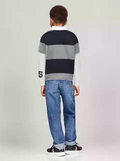 Camiseta Gola Polo Tommy Hilfiger Manga Longa - TH8712 - Tamanho 6 - 7 anos - loja online