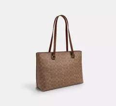 Bolsa Coach Station marrom logo claro - Mimos de Orlando