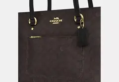 Bolsa Coach Station marrom logo escuro - Mimos de Orlando