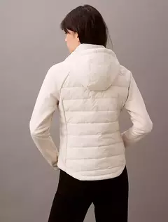 Jaqueta Calvin Klein híbrida feminina cor Chalk - Tamanho G