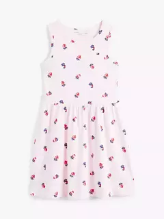 Vestido Tommy Hilfiger Rosa Morangos - TH382 - Tamanho 4 - 5 anos