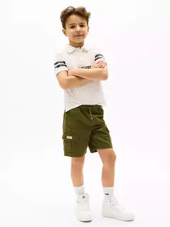 Bermuda Sarja Tommy Hilfiger Verde Militar- TH799 - Tamanho 12 - 14 anos - comprar online