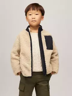 Jaqueta Sherpa Infantil Tommy Hilfiger Creme - TH9870 - Tamanho 8 - 10 anos - comprar online
