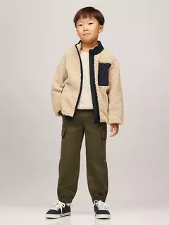 Jaqueta Sherpa Infantil Tommy Hilfiger Creme - TH9870 - Tamanho 8 - 10 anos na internet