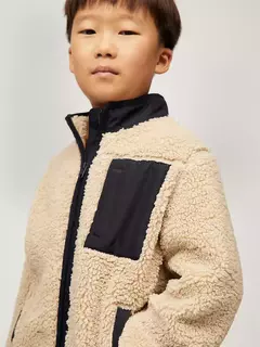 Jaqueta Sherpa Infantil Tommy Hilfiger Creme - TH9870 - Tamanho 8 - 10 anos - Mimos de Orlando