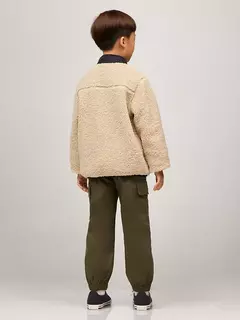Jaqueta Sherpa Infantil Tommy Hilfiger Creme - TH9870 - Tamanho 8 - 10 anos - loja online