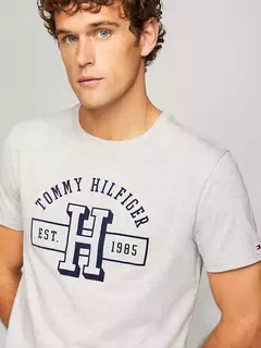 Camiseta Masculina Tommy Hilfiger Cinza Logo H- TH0987- Tamanho GG - Mimos de Orlando