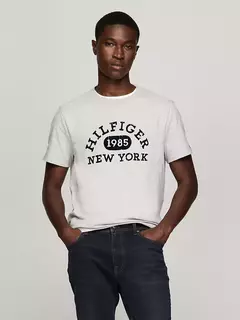 Camiseta Masculina Tommy Hilfiger Cinza Bordada- TH8254- Tamanho GG - comprar online