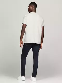 Camiseta Masculina Tommy Hilfiger Cinza Bordada- TH8254- Tamanho GG - loja online