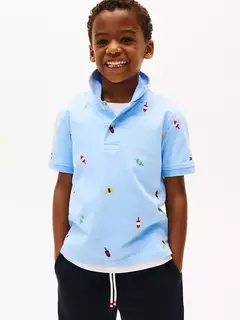 Camiseta Polo Infantil Tommy Hilfiger Azul Clarinho - TH300- Tamanho 4 - 5 anos - comprar online