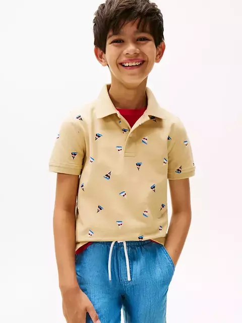 Camiseta Polo Tommy Hilfiger Cáqui- TH87- Tamanho 2 - 3 anos - comprar online