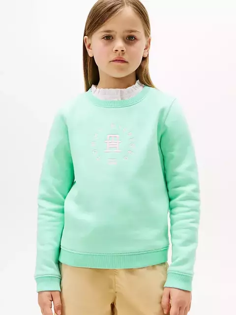 Moletom Tommy Hilfiger Infantil Verde Água - TH6876 - Tamanho 4 - 5 anos - comprar online