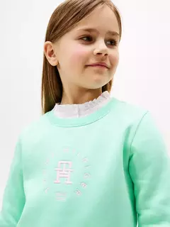 Moletom Tommy Hilfiger Infantil Verde Água - TH6876 - Tamanho 4 - 5 anos na internet