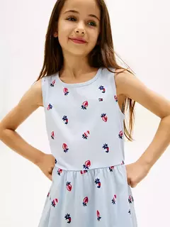 Vestido Tommy Hilfiger Azul Morangos - TH2345 - Tamanho 2 - 3 Anos - Mimos de Orlando