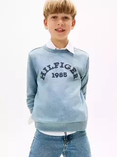Moletom Tommy Hilfiger Fleece Blue - TH995- Tamanho 12 - 14 anos - comprar online