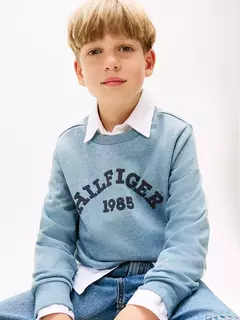 Moletom Tommy Hilfiger Fleece Blue - TH995- Tamanho 12 - 14 anos na internet