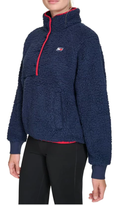 Moletom Sherpa Feminino Tommy Hilfiger Azul Marinho - TH404 - Tamanho M - Mimos de Orlando