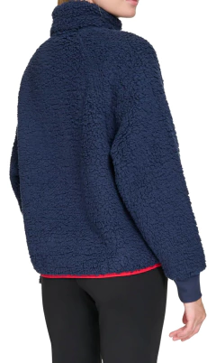 Moletom Sherpa Feminino Tommy Hilfiger Azul Marinho - TH404 - Tamanho M - loja online