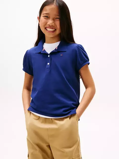 Camiseta Polo Infantil Tommy Hilfiger Azul Marinho - TH6652 - Tamanho 6 - 7 anos - comprar online