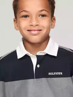 Camiseta Gola Polo Tommy Hilfiger Manga Longa - TH8712 - Tamanho 8 -10 anos - Mimos de Orlando