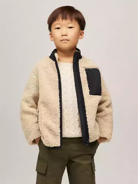 Jaqueta Sherpa Infantil Tommy Hilfiger Creme - TH9870 - Tamanho 12 - 14 anos - comprar online