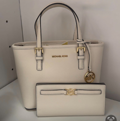 Kit Michael Kors Bolsa / Carteira Jet Set Off White - comprar online