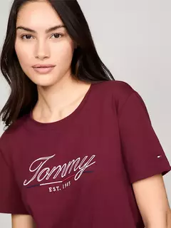 Camiseta Feminina Tommy Hilfiger Vinho - TH7809- Tamanho P - Mimos de Orlando