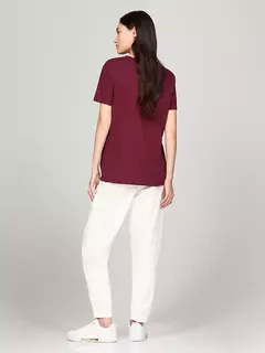 Camiseta Feminina Tommy Hilfiger Vinho - TH7809- Tamanho PP - loja online