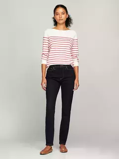 Sweater Feminino Tommy Hilfiger Branco Listras - TH282 - Tamanho P na internet