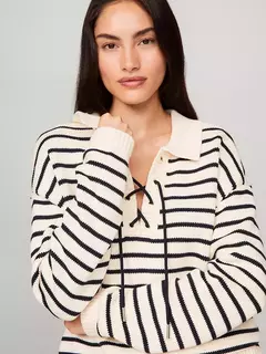 Sweater Feminino Corda Tommy Hilfiger Creme - TH5419 - Tamanho P - Mimos de Orlando