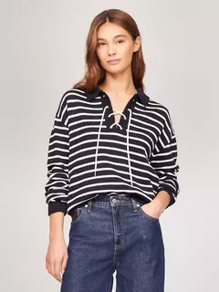 Sweater Feminino Corda Tommy Hilfiger Azul Marinho - TH5416 - Tamanho PP - comprar online