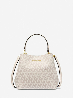 Bolsa Michael Kors Pratt Small Signature Logo Shoulder Bag - Vanilla - comprar online