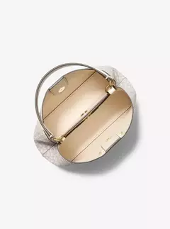 Bolsa Michael Kors Pratt Small Signature Logo Shoulder Bag - Vanilla na internet
