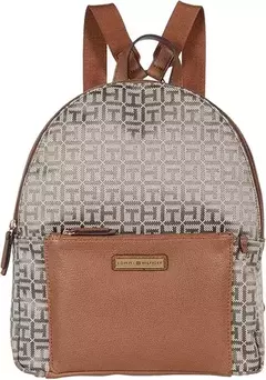 Mochila Tommy Hilfiger Marrom Logo c/ porta moedas - Tamanho Médio na internet