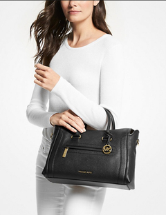 Bolsa Michael Kors Carine Couro - Preto - loja online
