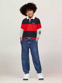 Camiseta Gola Polo Tommy Hilfiger Manga Longa - TH7622- Tamanho 4 - 5 anos na internet