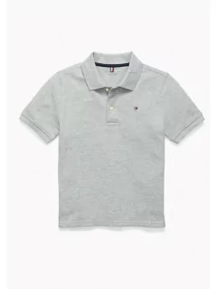 Camiseta Infantil Polo Tommy Hilfiger - Cinza - TH8419- Tamanho 20 anos