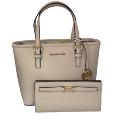 Kit Michael Kors Bolsa / Carteira Jet Set Off White na internet