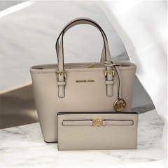 Kit Michael Kors Bolsa / Carteira Jet Set Off White - loja online