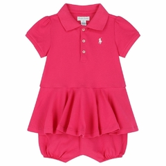 Romper Ralph Lauren c/ Peplum Pink - RL2004 - Tamanho 6 meses