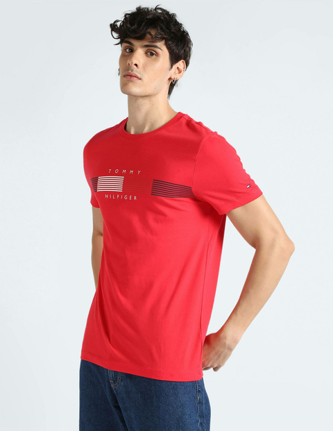 Camiseta Masculina Tommy Hilfiger Vermelha - TH0234 - Tamanho M
