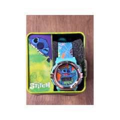 Relógio de pulso Disney Stitch com pulseira multicolorida