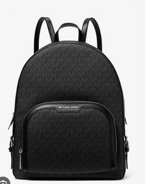 Mochila Michael Kors Grande Preta Logo Jaycee