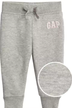 Conjunto Moletom Fleece GAP - Cinza com Logo Bordado Rosa- GAP300- Tamanho 3 anos - loja online