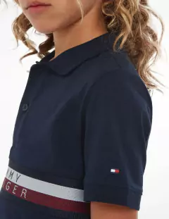 Camiseta Polo Tommy Hilfiger Azul Marinho- TH9345 - Tamanho 8 - 10 anos na internet