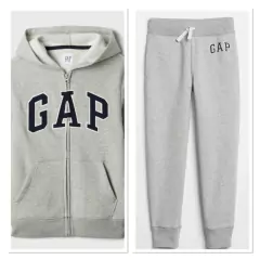Conjunto Moletom Fleece Gap Cinza/Logo Azul Marinho - GAP1620 - Tamanho 8 anos - Mimos de Orlando