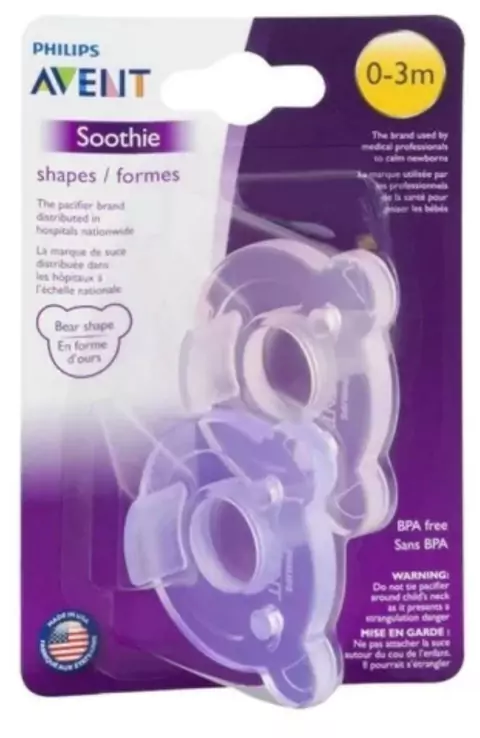Kit 2 Chupetas Soothie Avent -0 - 3 meses